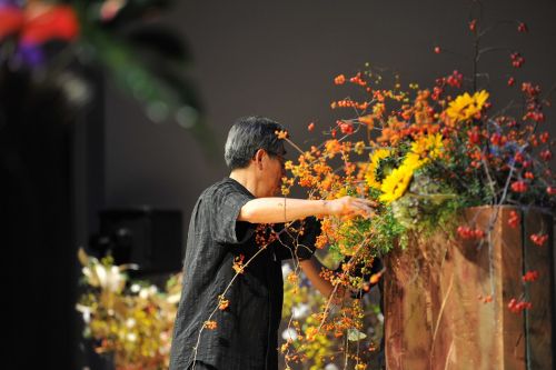 花心論フラワーショー2013久保数政の様子 