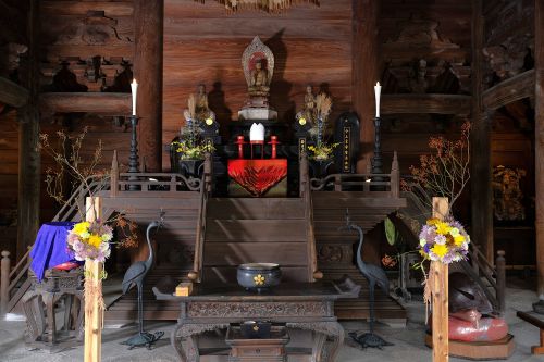 2025花心論作品 奉納花　(仏殿)