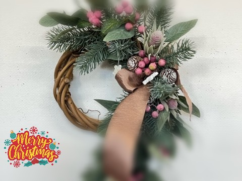 アーティフィシャルフラワーを使ってナチュラルリース作り